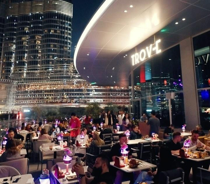 dinner in a restaurant with view