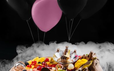 dish with different dishes in smokey effect in dubai