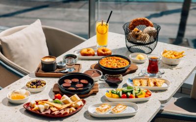 table full of lunch meal in dubai